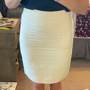 J Crew White/Cream Pencil Skirt